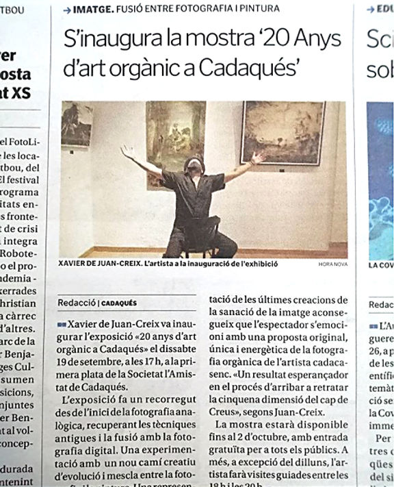 Prensa Horanova 20anys art Organic Cadaq