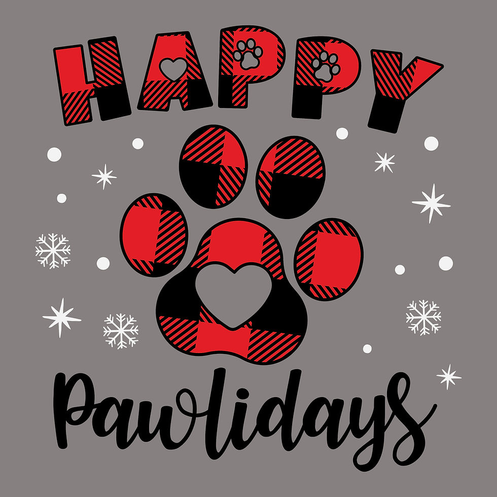 OTC-551 Happy Pawlidays (white snow, black lettering)