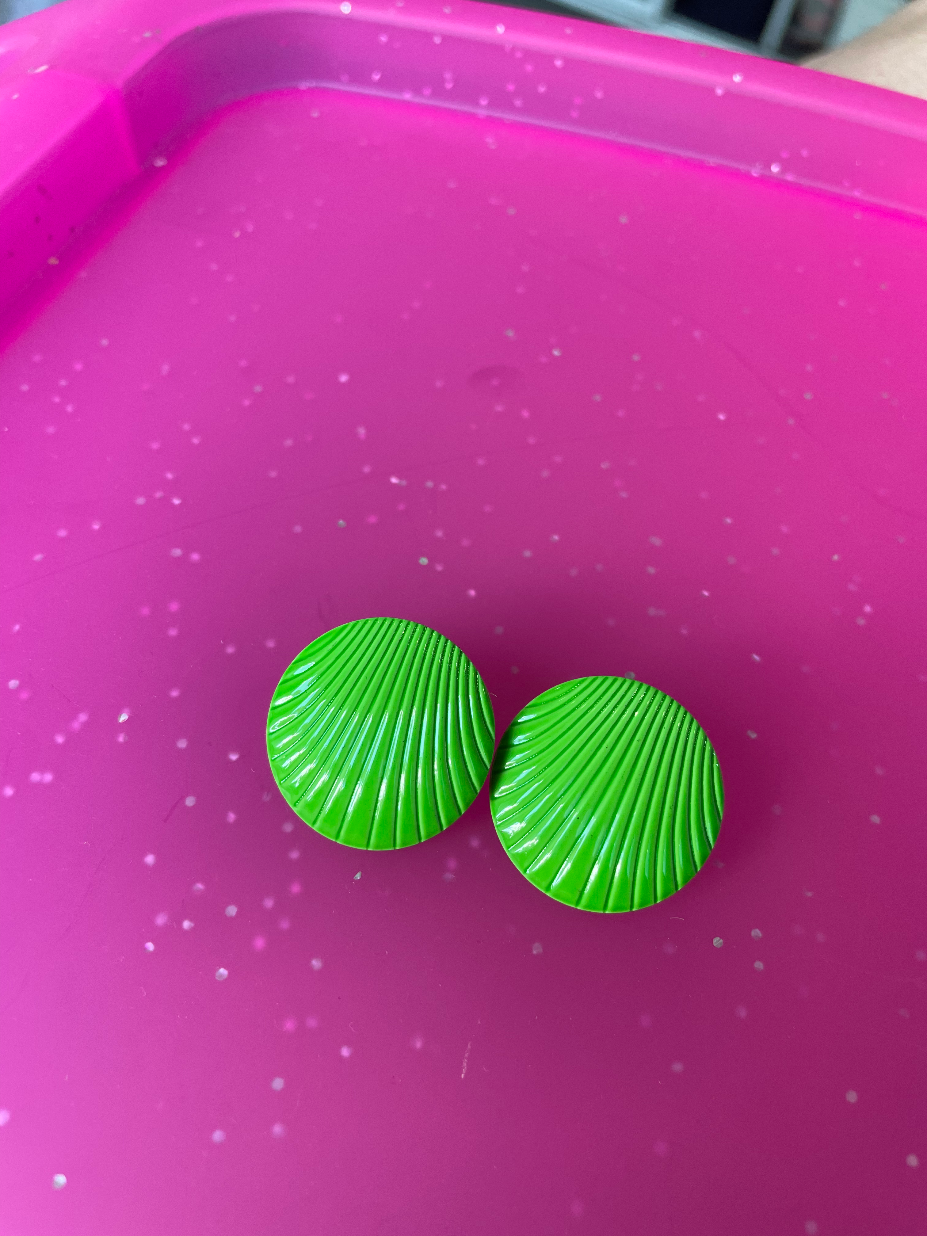 Ron Chudy Collection - Electric Lime Shell Earrings