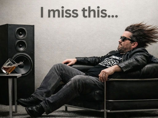 Enjoying the music from a classic vintage hifi system.