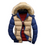 Miniatura: Mens Two Tone Puffer Jacket with Removable Hood