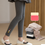 Miniatura: Baby Girl Embroidered Pattern Solid Color Soft Cotton Leggings