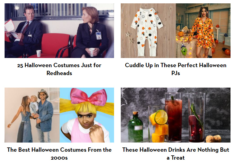 Halloween blog section