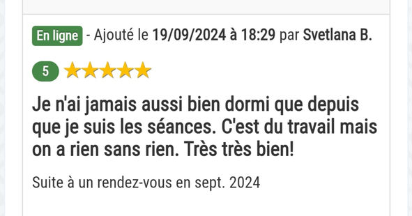 Témoignage de Svetlana, cliente d'hélène Bouquemont, sophrologue à Amiens et en Ligne_