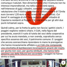 "Diffamatori" per Poggio. Rimosso il post
