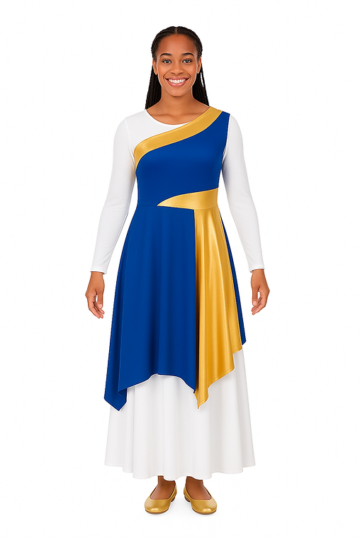 IE809 One Shoulder Overlay with Metallic Accent | Dance Fashions