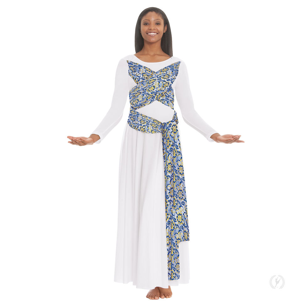 Thumbnail: 65124 Heavenly Lace Sash Dress