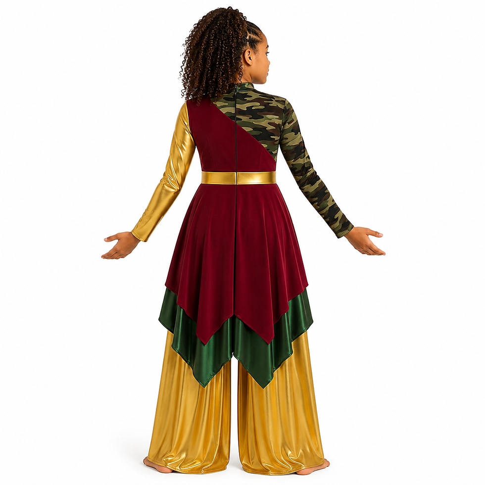 Thumbnail: back of victory in praise worship overlay with long sleeves on child model