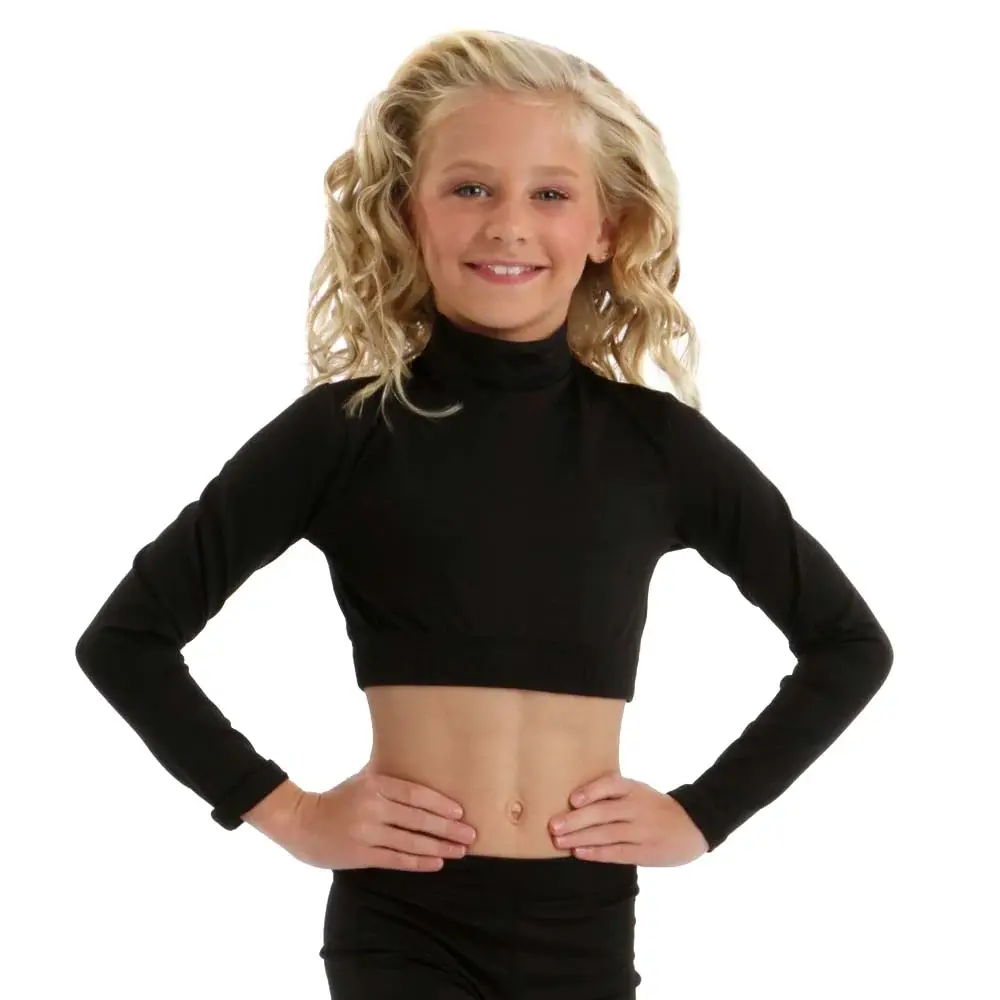 BWP006 Girls ProWear® Long Sleeve Turtle Neck Midriff Top
