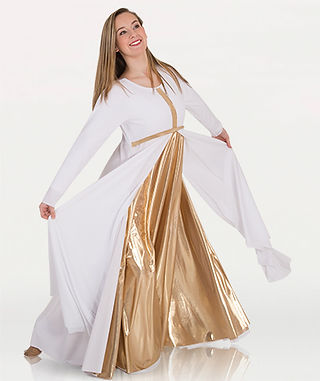 Long Sleeve Dress with Metallic Cross
