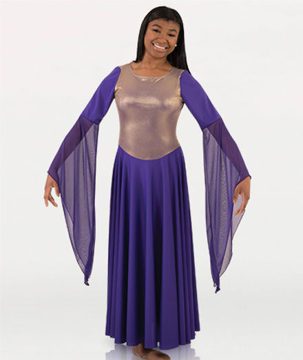 purple liturgical dance dress YiZYiF Women Metallic Praise Dance Outfits Liturgical Lyrical Dance Dress with Pants Worship Costume Purple XXL