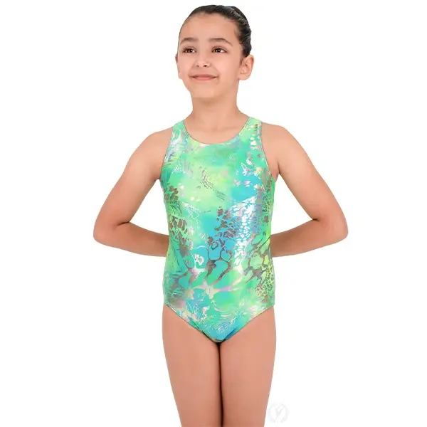 Miniatura: Girls Neon Safari Racerback Gymnastics Leotard