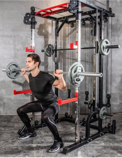 Thumbnail: Gym Equipment Full Set Pull Up Bar Smith Machine Squat Rack