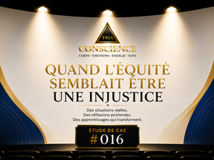 Étude de cas TRIA Conscience #016 – Quand l'équité semblait être une injustice. Réflexion sur l'équité, la performance au travail, la communication et la différence entre traiter tout le monde de la même façon et permettre à chacun de réussir selon ses besoins.