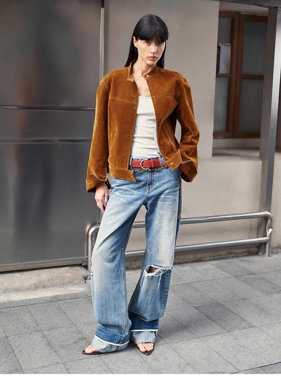 縮圖："Refreshing West Coast" Straight-Cut Selvedge Jeans With Smudged & Splashed
