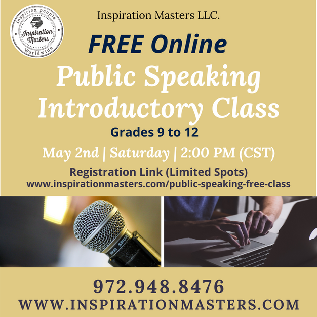 Free Online Public Speaking Introductory Class Grades 9 To 12