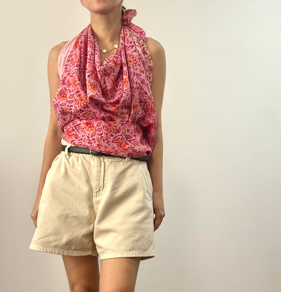 Thumbnail: Sarong in Pink and Tomato Red Flora 221