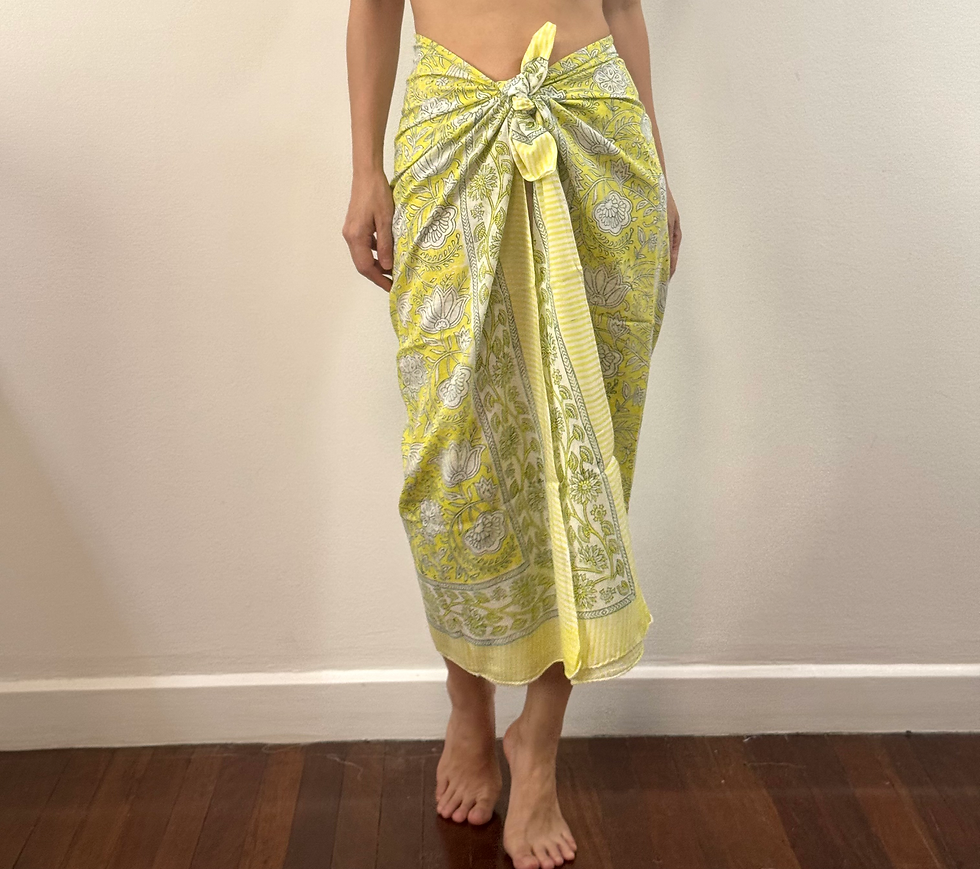 Thumbnail: Sarong in Citrine and White Flora 218
