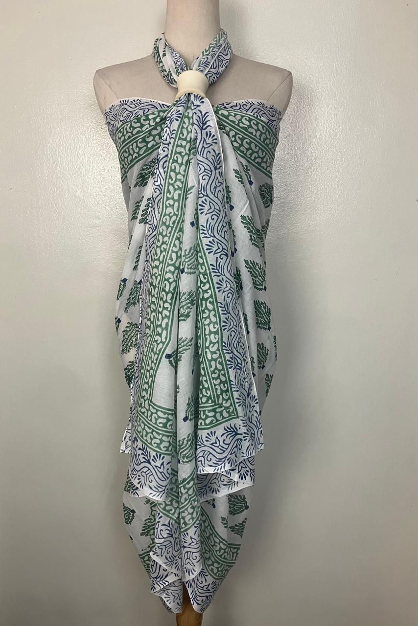 Thumbnail: Sarong in Green Corals 254 