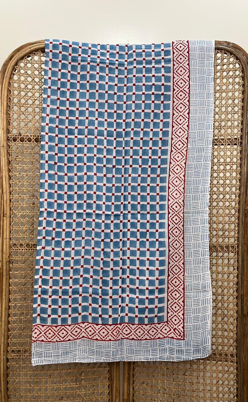Thumbnail: Sarong in Blue and Red Squares 305