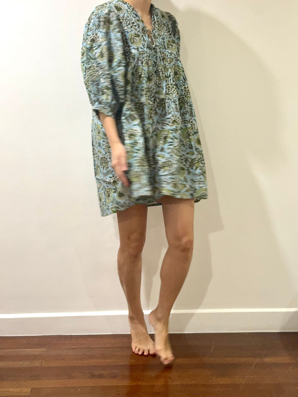 Thumbnail: Mini Dress in Sky and Moss Blooms 21