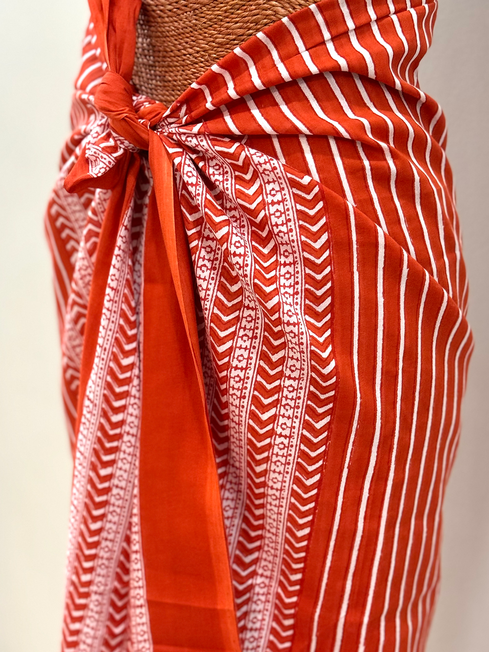 Thumbnail: Sarong in Tomato Red Striped 206