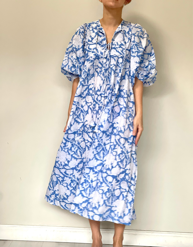 Thumbnail: Midi Dress in Sky and White Wild Flora