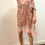 Thumbnail: Short Kaftan in Peach and Red  Flora 613