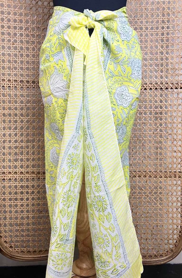 Thumbnail: Sarong in Citrine and White Flora 218