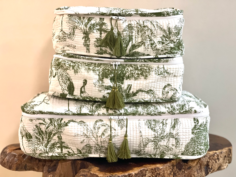 Thumbnail: Packing Cubes in Toile Olive