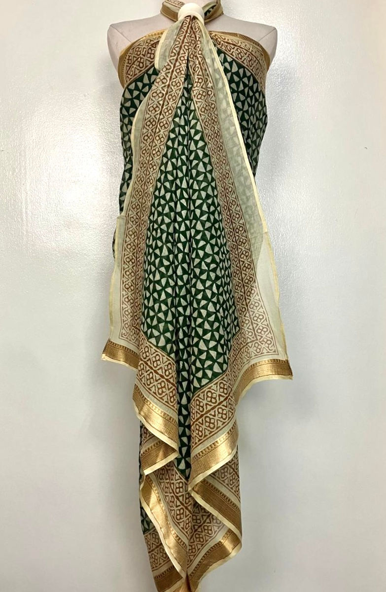 Thumbnail: Sarong in Green Triangles 265