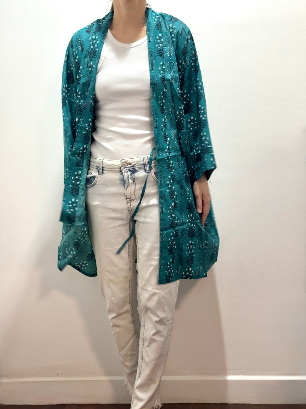 Thumbnail: Kimono in Aquamarine Bush Leaves 187