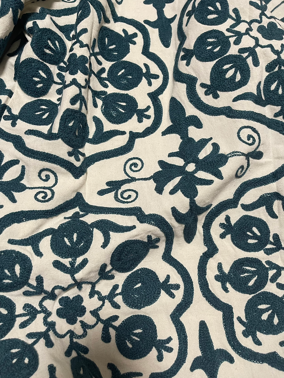 Thumbnail: Suzani Kimono Jacket Mid in Oat and Teal Flora 52
