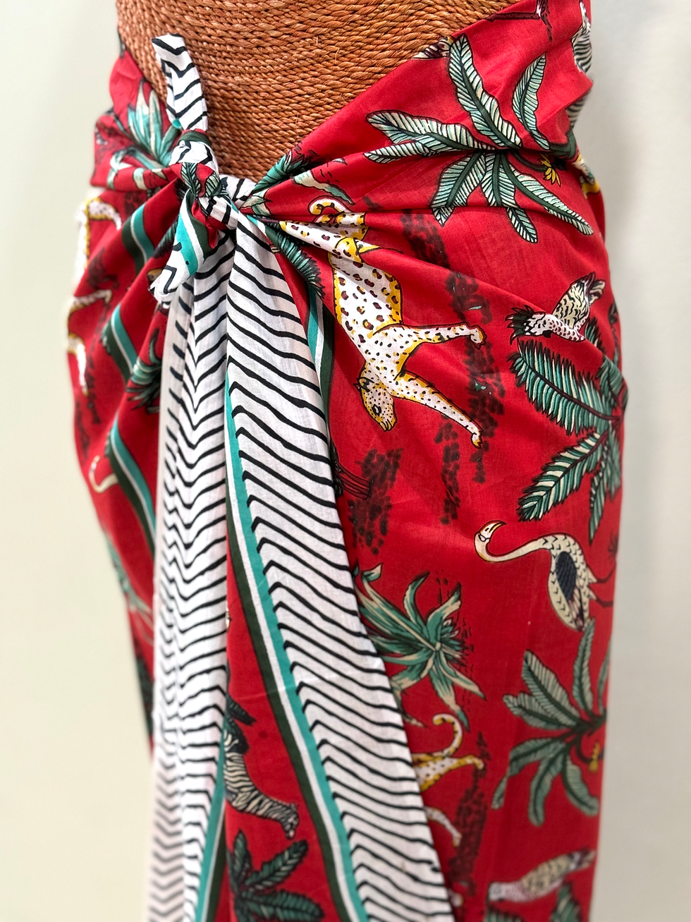 Thumbnail: Sarong in Red Jungle Print 202