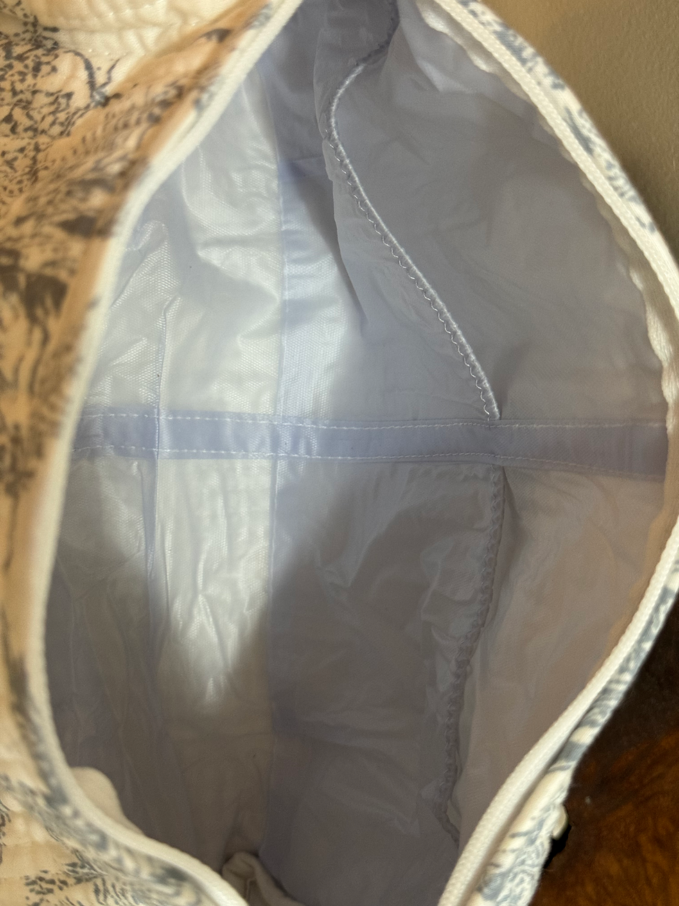 Thumbnail: Toiletry and Cosmetic Pouch in Toile Slate Gray