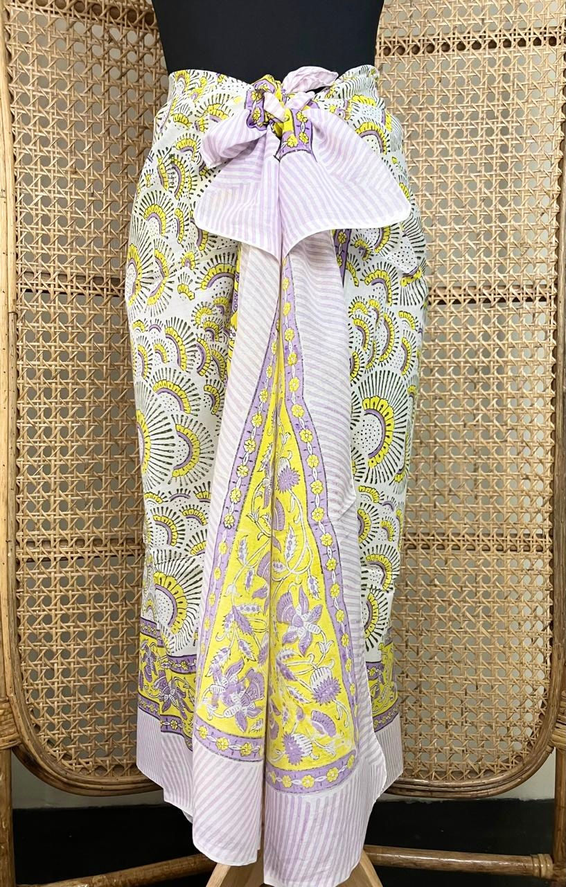 Thumbnail: Sarong in Lemon and Periwinkle Shells 232