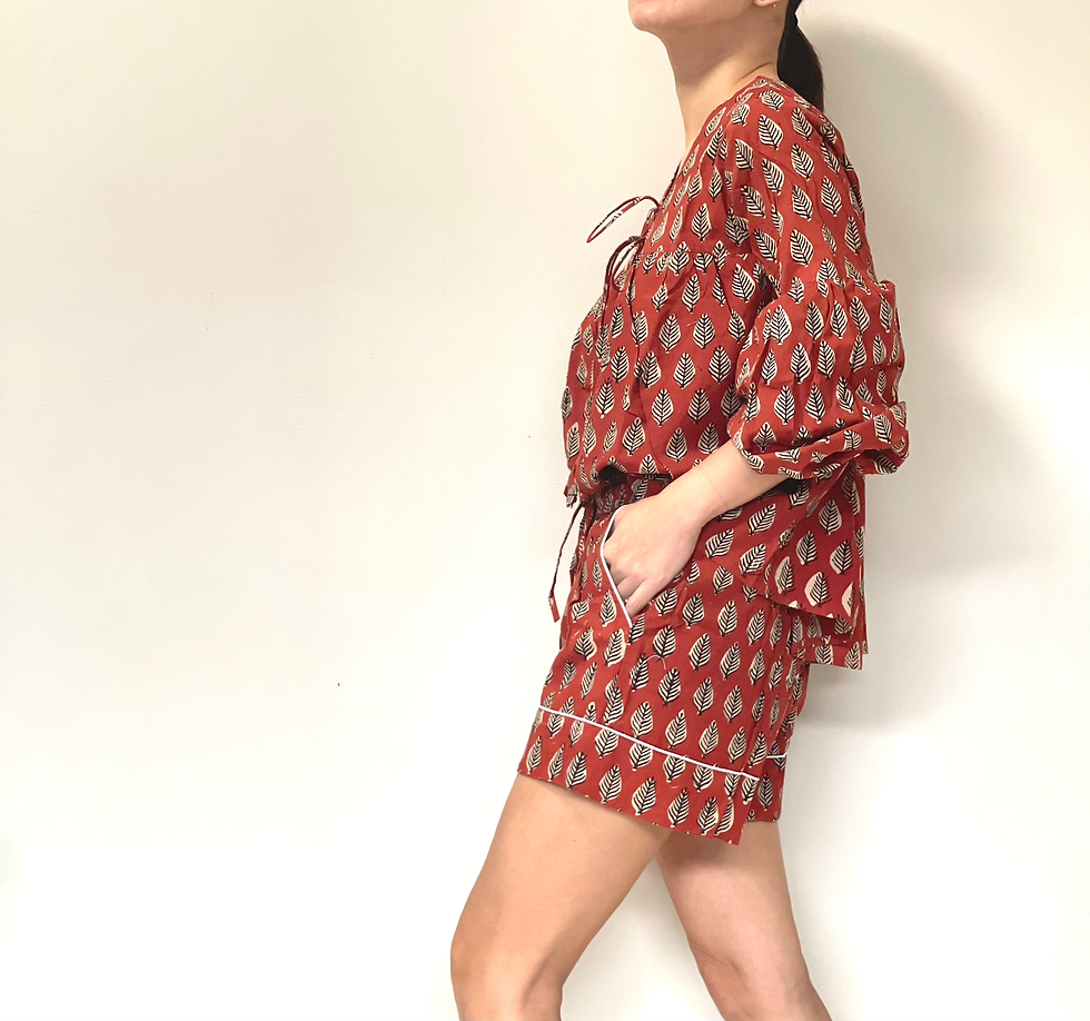 Thumbnail: Boho Tunic Set in Brick Leaf 34
