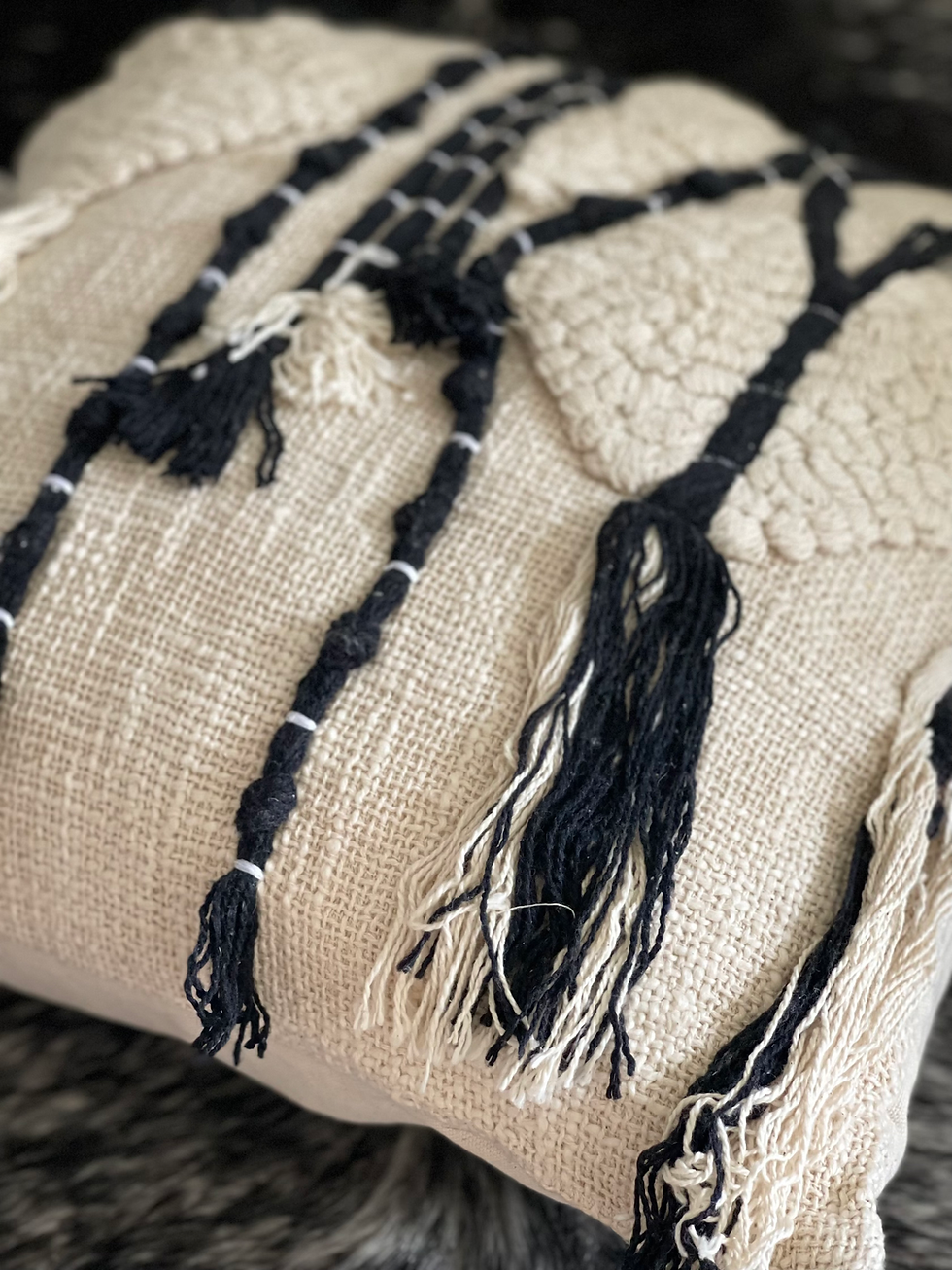 Thumbnail: Pillow Cover in Cotton Hand Loom Woven Textured 3