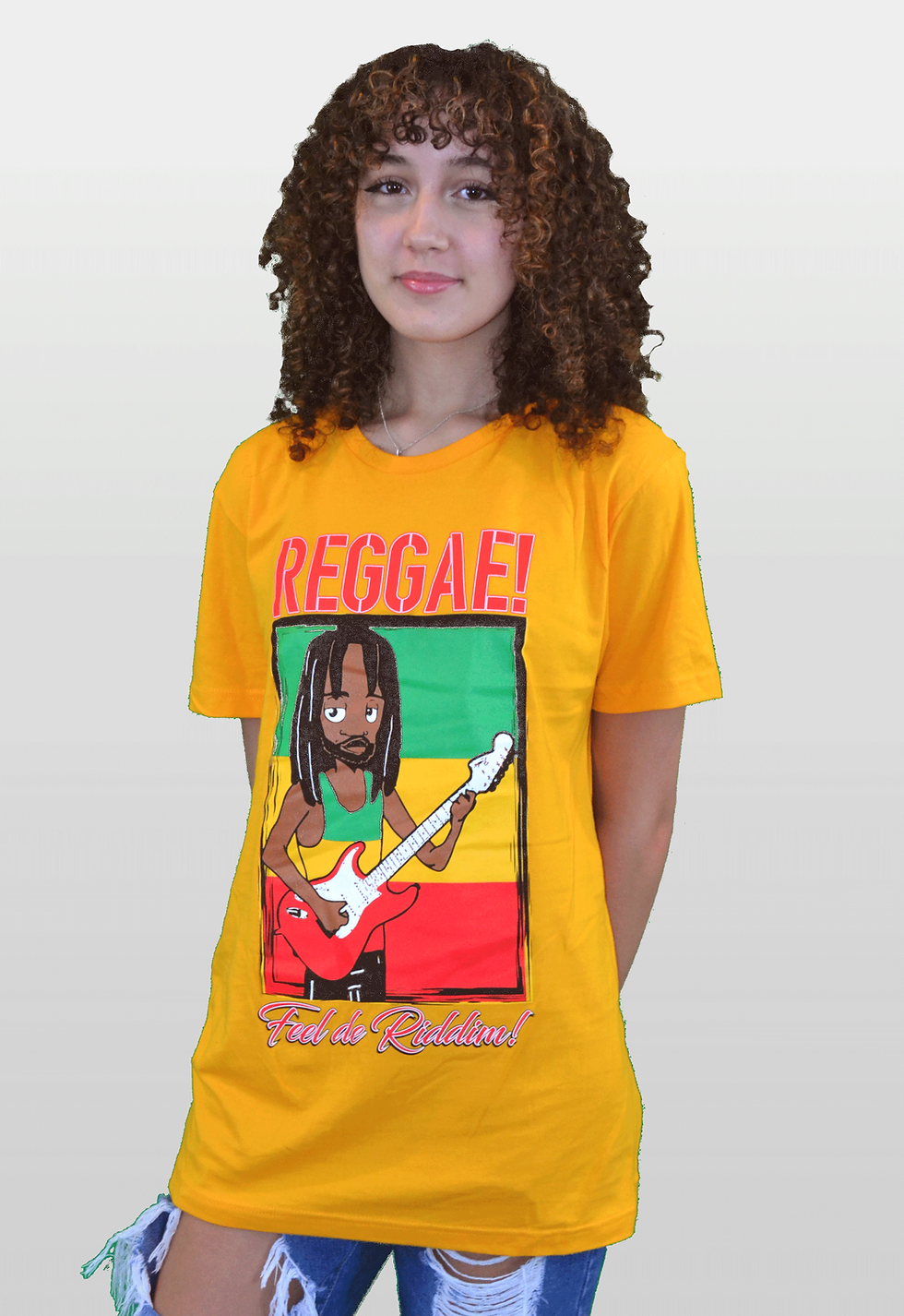 Thumbnail: Reggae Feel Di Riddim Unisex T-Shirt Gold