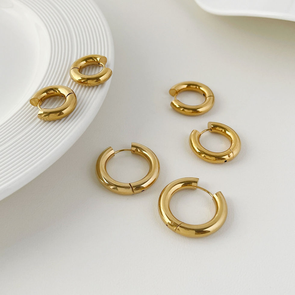 Thumbnail: 2Pcs/1Pairs 5.0mm Stainless Steel Hoop Earrings For Men Women Round Loop Earring