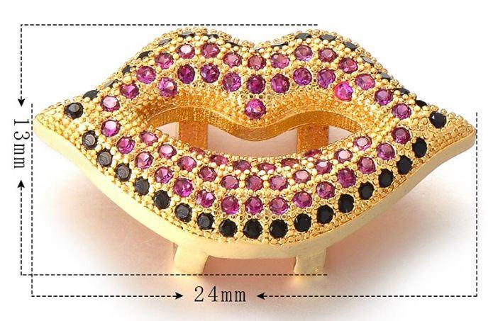 Thumbnail: Colored Stones Lips Charm