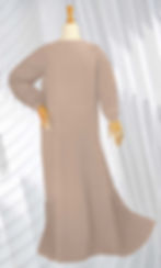 Miniature : ABAYA ROBE-HIJAB PLIS PLATS praline