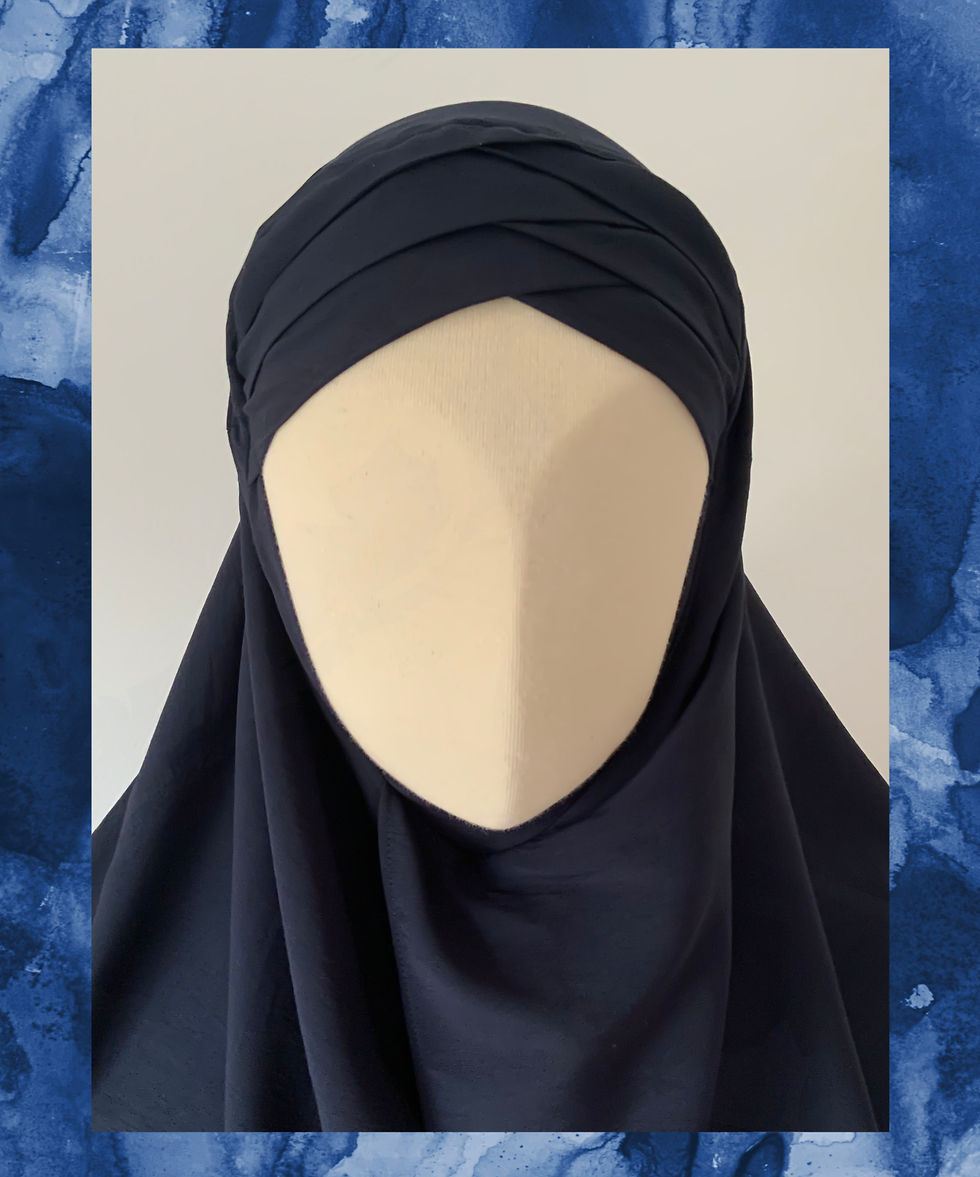 Miniature : Voile à enfiler asymétrique long bleu marine