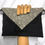 Miniature : Pochette noire à dentelle et motif dentelle