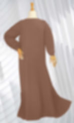 Miniature : ABAYA ROBE-HIJAB PLIS PLATS praline