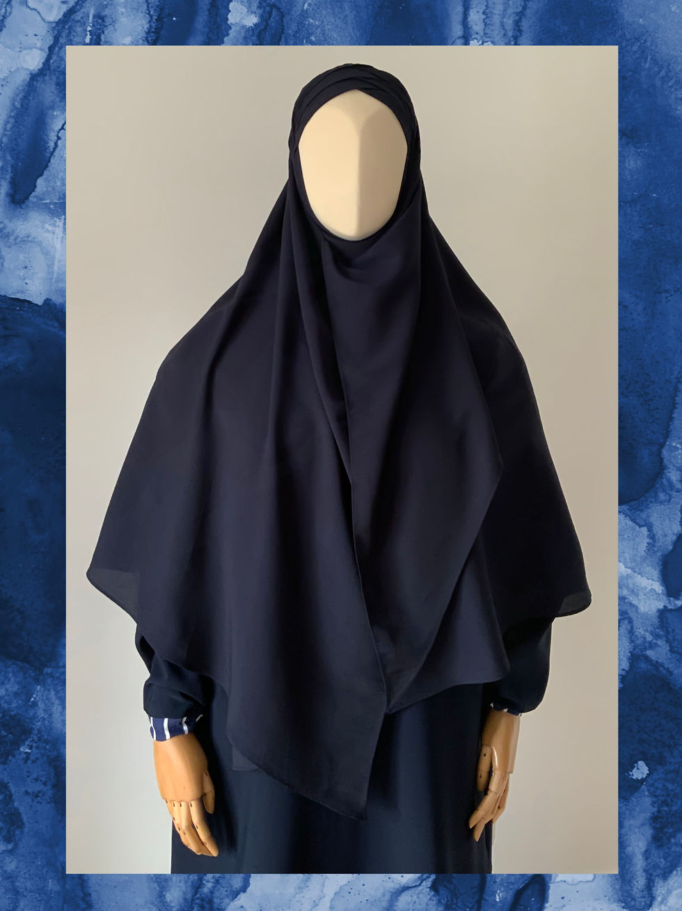 Voile à enfiler asymétrique long bleu marine