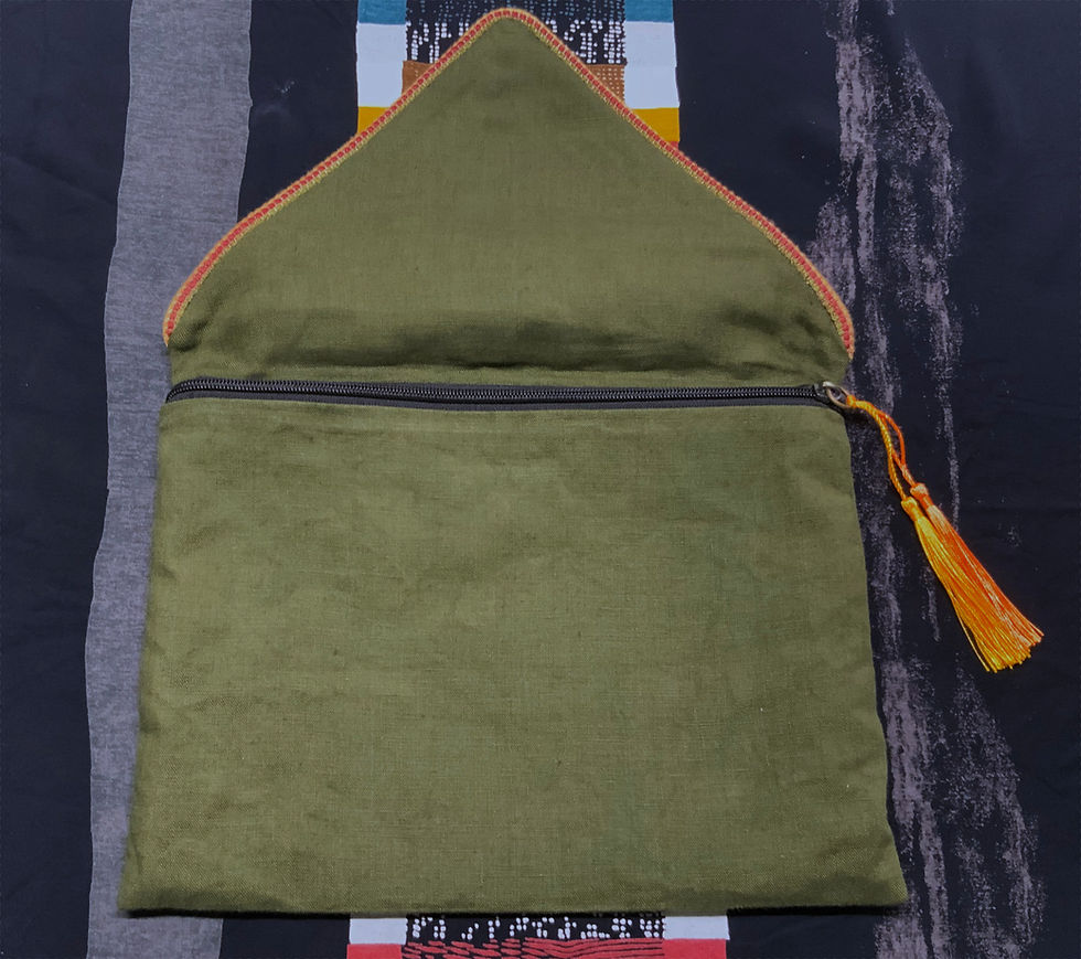 Miniature : Pochette XXL moutarde et kaki