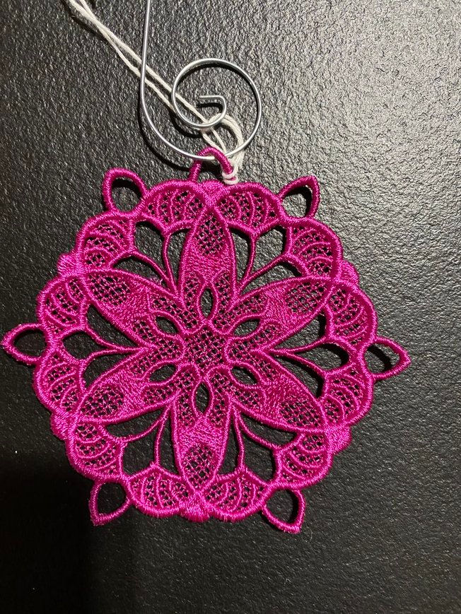 Thumbnail: Poinsettia Lace Snowflake