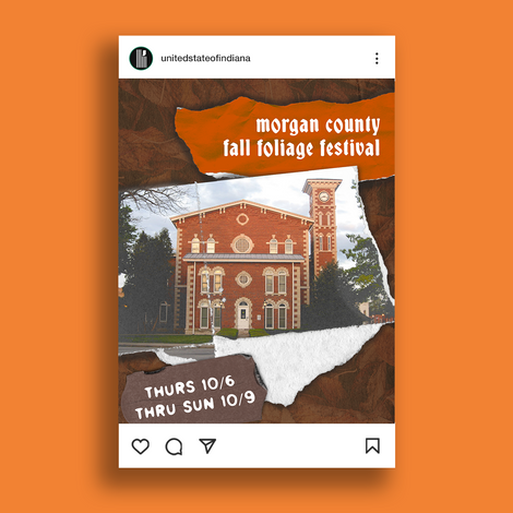 Rectangular Instagram post on an orange background