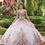 Thumbnail: Sequined Sparkle Tulle Peplum Quinceanera Dress